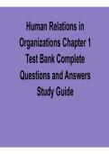 Human Relations in Organizations Chapter 1 Test Bank Complete Questions and Answers Study Guide Organizational Behavior Workplace Communication Practice Questions Solutions 2025&sol; 2026