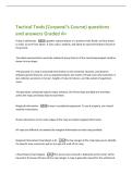 Tactical Tools &lpar;Corporal's Course&rpar; questions&NewLine;and answers Graded A&plus;