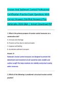 Erosion And Sediment Control Professional &NewLine;Certification Practice Exam Questions With &NewLine;Correct Answers &lpar;Verified Answers&rpar; Plus &NewLine;Rationales 2026 Q&A &vert; Instant Download Pdf 