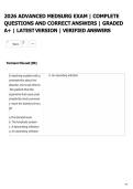 2026 ADVANCED MEDSURG EXAM &vert; COMPLETE&NewLine;QUESTIONS AND CORRECTANSWERS &vert; GRADED&NewLine;A&plus; &vert; LATESTVERSION &vert; VERIFIED ANSWERS