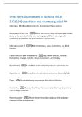 Vital Signs Assessment in Nursing &lpar;NUR&NewLine;155&sol;156&rpar; questions and answers graded A&plus;