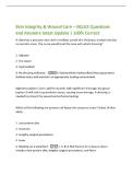 Skin Integrity & Wound Care &ndash; NCLEX Questions&NewLine;and Answers latest Update &vert; 100&percnt; Correct