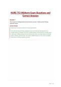 NURS 753 Midterm Exam Questions and Correct Answers&NewLine;