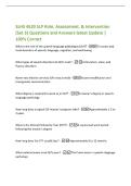 SLHS 4520 SLP Role&comma; Assessment&comma; & Intervention&NewLine;&lpar;Set 3&rpar; Questions and Answers latest Update &vert;&NewLine;100&percnt; Correct