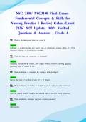 NSG 3100&sol; NSG3100 Final Exam&ndash; Fundamental Concepts & Skills for Nursing Practice I Review&vert; Galen &lpar;Latest 2026&sol; 2027 Update&rpar; 100&percnt; Verified Questions & Answers &vert; Grade A