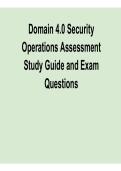 Domain 4&period;0 Security Operations Assessment Study Guide and Exam Questions Cybersecurity Operations Practice Questions Answers Security Analysis Prep 2025&sol; 2026