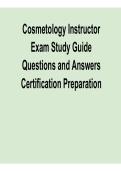 Cosmetology Instructor Exam Study Guide Questions and Answers Certification Preparation Teaching Methods Practice Questions Solutions 2025&sol; 2026