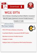 WGU D774 Intro to Business Accounting Exam Bank Objective Assessment Questions and Answers Study Guide Pack