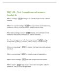 SOC 101 &ndash; Test 1 questions and answers&NewLine;Graded A&plus;