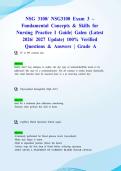 NSG 3100&sol; NSG3100 Exam 3 &ndash; Fundamental Concepts & Skills for Nursing Practice I Guide&vert; Galen &lpar;Latest 2026&sol; 2027 Update&rpar; 100&percnt; Verified Questions & Answers &vert; Grade A