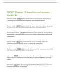 SOC101 Chapter 1-5 questions and answers&NewLine;Graded A&plus;