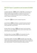 SOC101 Exam 1 questions and answers Graded&NewLine;A&plus;