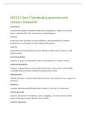 SOC101 Quiz 1 Vocabulary questions and&NewLine;answers Graded A&plus;