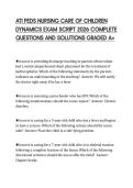 ATI PEDS NURSING CARE OF CHILDREN&NewLine;DYNAMICS EXAM SCRIPT 2026 COMPLETE&NewLine;QUESTIONS AND SOLUTIONS GRADED A&plus;&NewLine;
