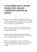 ATI PEDS NURSING CARE OF CHILDREN&NewLine;DYNAMICS STUDY GUIDE 2026&NewLine;COMPREHENSIVE QUESTIONS AND&NewLine;ANSWERS
