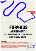 FOR4803 Assignment 1 Memo &vert; Due 11 May 2026