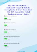 NSG 3100&sol; NSG3100 Exam 2 &ndash; Fundamental Concepts & Skills for Nursing Practice I Review&vert; Galen &lpar;Latest 2026&sol; 2027 Update&rpar; 100&percnt; Verified Questions & Answers &vert; Grade A