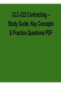 CLC-222 Contracting Study Guide Key Concepts Practice Questions PDF Federal Acquisition Practice Questions Answers Contracting Certification Review 2025&sol; 2026