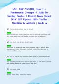 NSG 3100&sol; NSG3100 Exam 1 &ndash; Fundamental Concepts & Skills for Nursing Practice I Review&vert; Galen &lpar;Latest 2026&sol; 2027 Update&rpar; 100&percnt; Verified Questions & Answers &vert; Grade A