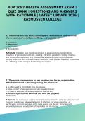 NUR 2092 Health Assessment Exam 2 Quiz Bank Questions Answers 2026 Rasmussen College