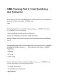SIDA Training Part 3 Exam Questions and Answers