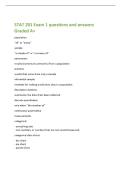 STAT 201 Exam 1 questions and answers&NewLine;Graded A&plus;