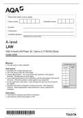 AQA A-level LAW Paper 3A  Contra ct &lpar;7162&sol;3A&rpar; Study &NewLine;Guide 2026