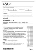  AQA A-level Mathematics Paper 2 &lpar;7357&sol;2&rpar; Updated Test &NewLine;Bank 2026