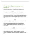 STAT 201 Exam 1 questions and answers&NewLine;Graded A&plus;