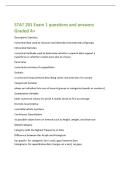 STAT 201 Exam 1 questions and answers&NewLine;Graded A&plus;