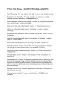 PSYC 2301 EXAM 1 QUESTIONS AND ANSWERS