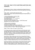 PSYC 2301 HEALTH PSYC MIDTERM QUESTIONS AND ANSWERS