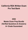 California RDA Written Exam Pre Test Bank PDF &vert; Dental Assistant Practice Questions & Review
