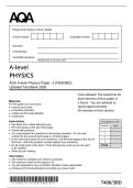 AQA A-level Physics Paper  3 &lpar;7408&sol;3BD&rpar; &NewLine;Updated Test Bank 2026