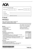 AQA A-level Physics Paper 3 Section  A &NewLine;&lpar;7408&sol;3A &rpar; Marking Scheme 2026