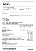 AQA A-level Physics Paper 3 Section B Medical &NewLine;physics &lpar;7408&sol;3BB&rpar; Study Guide 2026