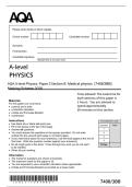 AQA A-level Physics  Paper 3 Section B  Medical physics  &lpar;7408&sol;3BB&rpar; &NewLine;Marking Scheme 2026