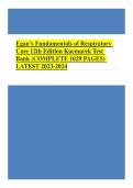 Egan&rsquo;s Fundamentals of Respiratory Care 12th Edition Test Bank 2026 &ndash; Robert M&period; Kacmarek