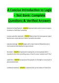 A Concise Introduction to Logic &ndash; Test Bank&colon; Complete &NewLine;Questions & Verified Answers
