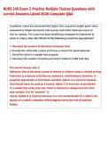 NURS 240 Exam 2 Practice Multiple Choices Questions with &NewLine;correct Answers Latest 2026 Complete Q&A  