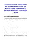 Texas Promulgated Contracts &ndash; CHAMPIONS Exam TREC Contract Forms Mastery Assessment Actual Exam 2026&sol;2027 Update Complete Questions and Answers with Detailed Rationales &ndash; Pass Guaranteed &ndash; A&plus; Graded
