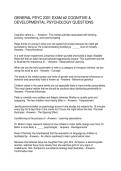 GENERAL PSYC 2301 EXAM -2 COGNITIVE & DEVELOPMENTAL PSYCHOLOGY QUESTIONS
