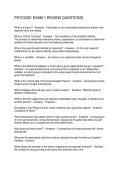 PSYC2301 EXAM 1 REVIEW QUESTIONS