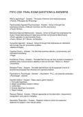 PSYC 2301 FINAL EXAM QUESTIONS & ANSWERS
