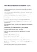 Utah Master Esthetician Written Exam REVISED AND UPDATED FOR 2026&sol;2027 ACTUAL EXAM COMPLETE QUESTIONS AND CORRECT DETAILED ANSWERS &lpar;VERIFIED ANSWERS&rpar; &vert;ALREADY GRADED A&plus;&vert;&vert;BRAND NEW&excl;&excl;&NewLine;