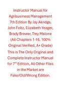 Instructor Manual Agribusiness Management 7th Edition By Jay Akridge&comma; John Foltz&comma; Elizabeth Yeager&comma; Brady Brewer&comma; Trey Malone
