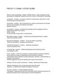 PSYCH 111 EXAM 1 STUDY GUIDE