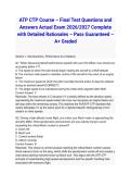 ATP CTP Course &ndash; Final Test Questions and Answers Actual Exam 2026&sol;2027 Complete with Detailed Rationales &ndash; Pass Guaranteed &ndash; A&plus; Graded