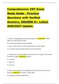 Comprehensive CDT Exam &NewLine;Study Guide &ndash; Practice &NewLine;Questions with Verified &NewLine;Answers&period; GRADED A&plus;&period; Latest &NewLine;2026&sol;2027 Update&period; 