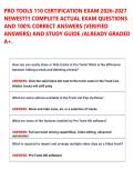 PRO TOOLS 110 CERTIFICATION EXAM 2026-2027 &NewLine;NEWEST&excl;&excl;&excl; COMPLETE ACTUAL EXAM QUESTIONS &NewLine;AND 100&percnt; CORRECT ANSWERS &lpar;VERIFIED &NewLine;ANSWERS&rpar; AND STUDY GUIDE &sol;ALREADY GRADED &NewLine;A&plus;&period;PRO TOOLS 110 CERTIFICATION EXAM 2026-2027 &NewLine;NEWEST&excl;&excl;&excl; COMPLETE ACTUAL EXAM QUESTION